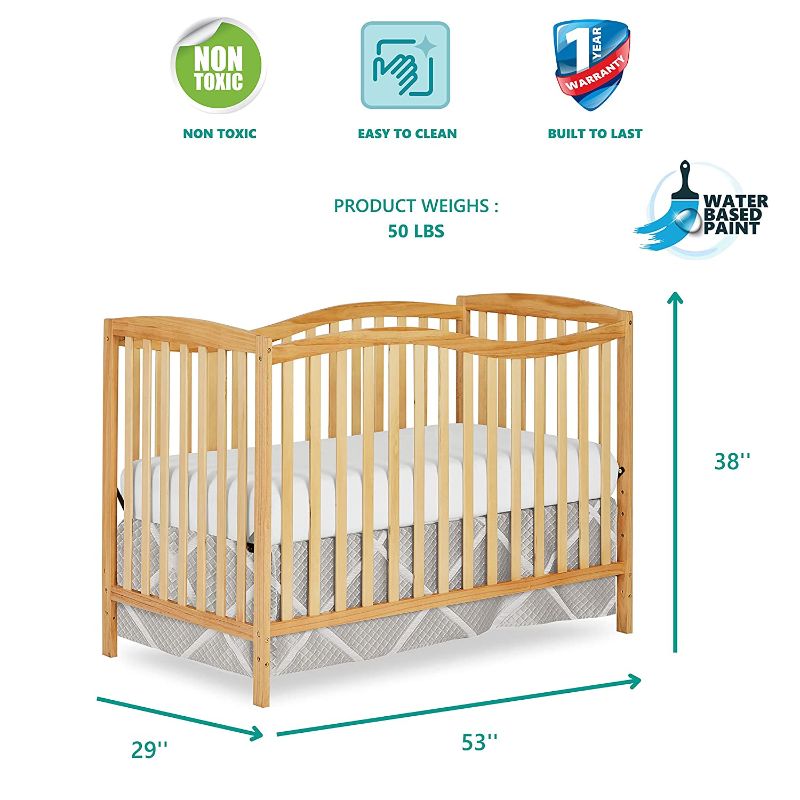 Photo 1 of 
Dream On Me Chelsea 5-In-1 Convertible Crib In Natural, JPMA Certified
Color:Natural
Style:Crib