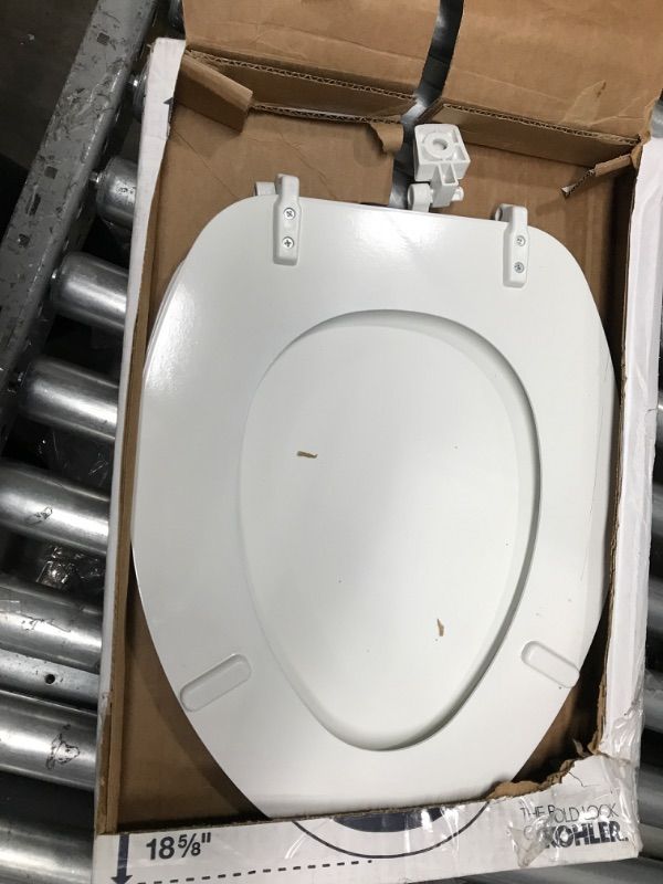 Photo 2 of *** MISSING HARWARE*** Kohler K-4774-0 Brevia Elongated White Toilet Seatwith Quick-Release Hinges And Quick-Attach Hardware For Easy Clean