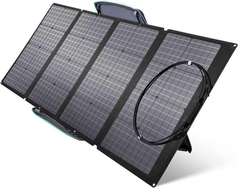 Photo 1 of EF ECOFLOW 160 Watt Portable Solar Panel for Power Station, Foldable Solar Charger with Adjustable Kickstand, Waterproof IP68 for Outdoor Camping RV Off Grid System

