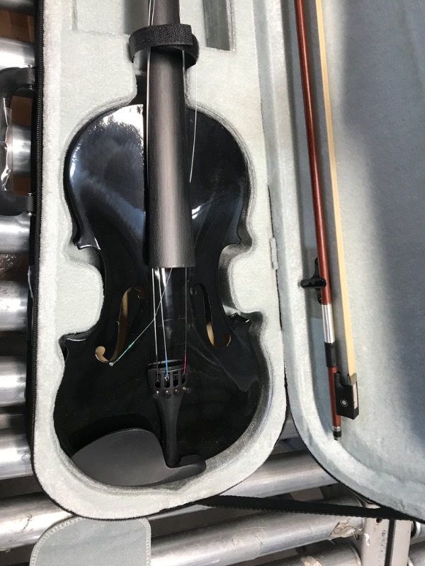 Photo 5 of **damaged- needs new strings & neck tunes**
SKY(Paititi) 4/4 Size SKYVN101 Student Violin with Lightweight Case black
