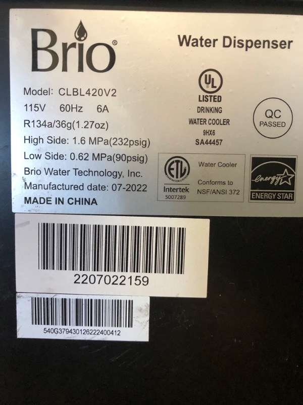 Photo 1 of Brio Bottom Loading Water Cooler Water Dispenser – Essential Series - 3 Temperature Settings - Hot, Cold & Cool Water - UL/Energy Star Approved