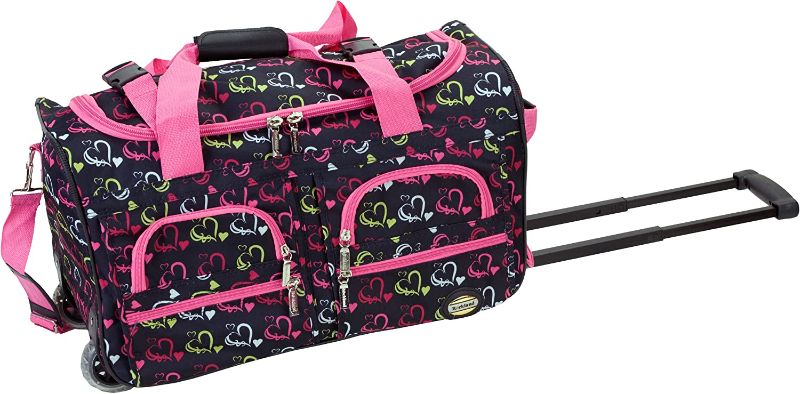 Photo 1 of Rockland unisex adult Rolling Duffel Bag, Heart1, 22-Inch US
