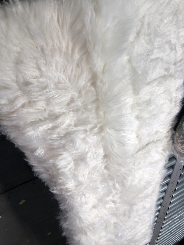 Photo 1 of 2ftx6ft white fluffy runner rug  