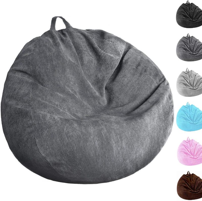 Photo 1 of Bean Bag Chair Cover (No Filler) Washable Ultra Soft Corduroy Sturdy Zipper Beanbag Cover for Organizing Plush Toys or Textile, Sack Bean Bag for Adults, Teens