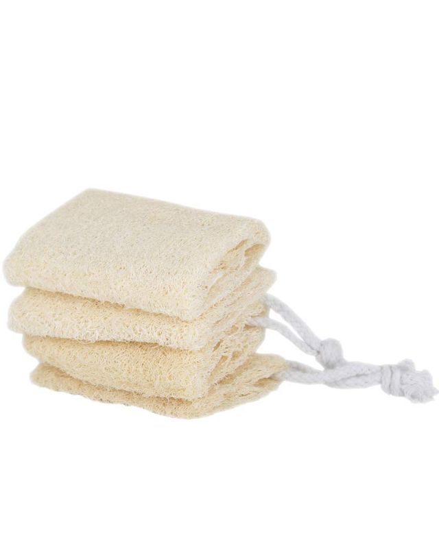 Photo 1 of 4" Natural Loofah Exfoliating Body Sponge Scrubber for Skin Care in Bath Spa Shower Pack of 4
