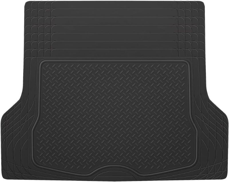 Photo 2 of BDK-MT-785 Heavy Duty Cargo Liner Floor Mat-All Weather Trunk Protection, Trimmable to Fit & Durable HD Rubber Protection for Car SUV Sedan Auto - Black