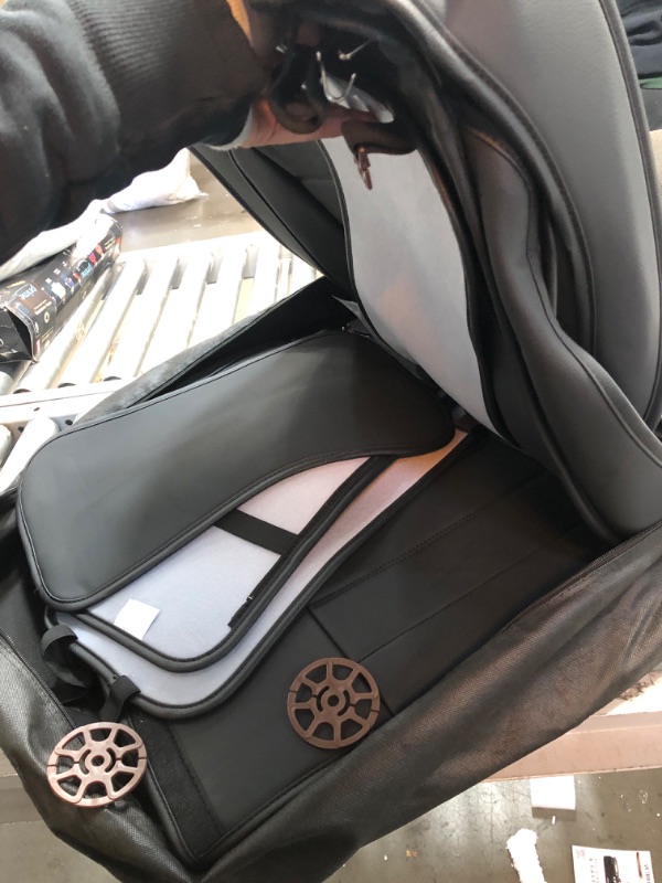 Photo 1 of Leather Car Seat Covers, Waterproof Faux Leatherette Cushion Cover for Cars SUV Pick-up Truck Universal Fit Set for Auto Interior Accessories(Black Full Set)