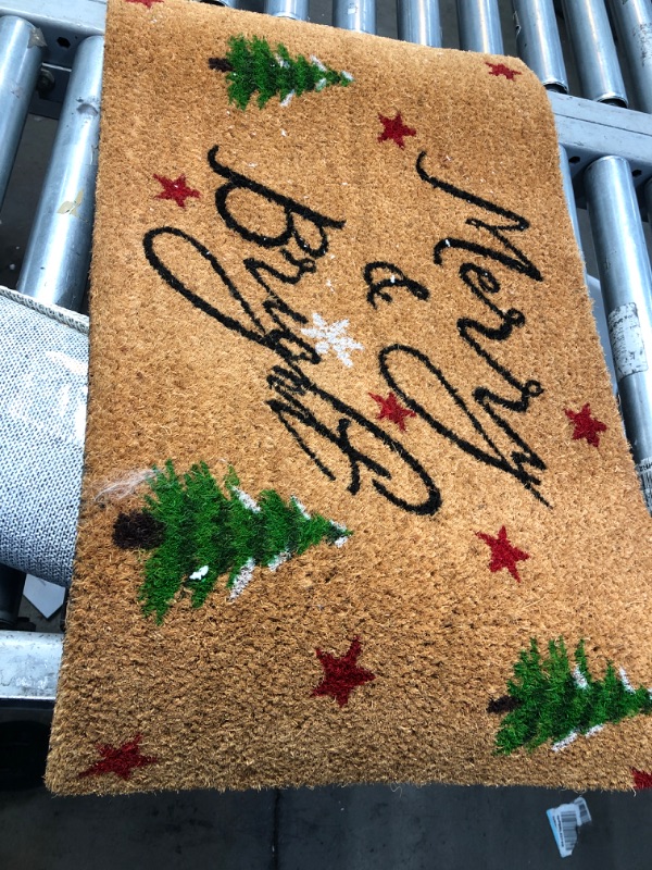 Photo 1 of 1-in Merry Christmas Mat with Multicolor 29"X18" 
