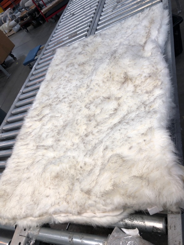 Photo 1 of 64"X 48" WHITE FUR AREA RUG 