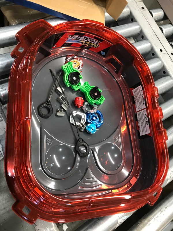 Photo 2 of BEYBLADE Burst Turbo Slingshock Rail Rush Battle Set -- Complete Set Burst Beystadium, Battling Tops, and Launchers (Amazon Exclusive)