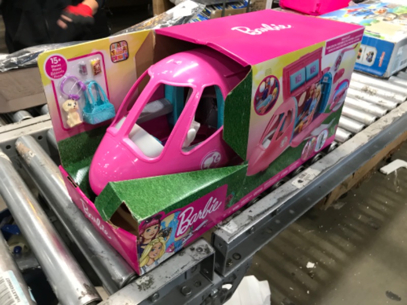 Photo 1 of Barbie Dreamplane Airplane Toys Playset with 15+ Accessories Including Puppy, Snack Cart, Reclining Seats and More
