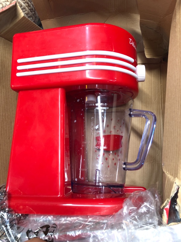 Photo 2 of ***MISSING PADDLE*** Nostalgia Coca-Cola 40-Ounce Frozen Beverage Station, Perfect for Slush Drinks, Snow Cones, Margaritas, Daiquiris, Stainless Steel Blades, Cord Storage, Red