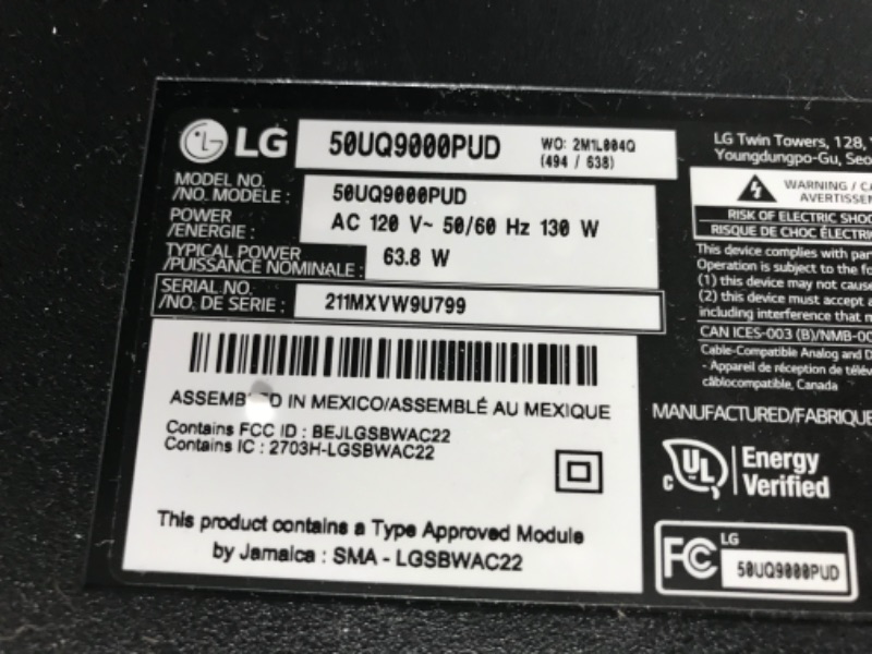 Photo 5 of LG 50-Inch Class UQ9000 Series Alexa Built-in 4K Smart TV (3840 x 2160), 60Hz Refresh Rate, AI-Powered, Cloud Gaming (50UQ9000PUD, 2022)
