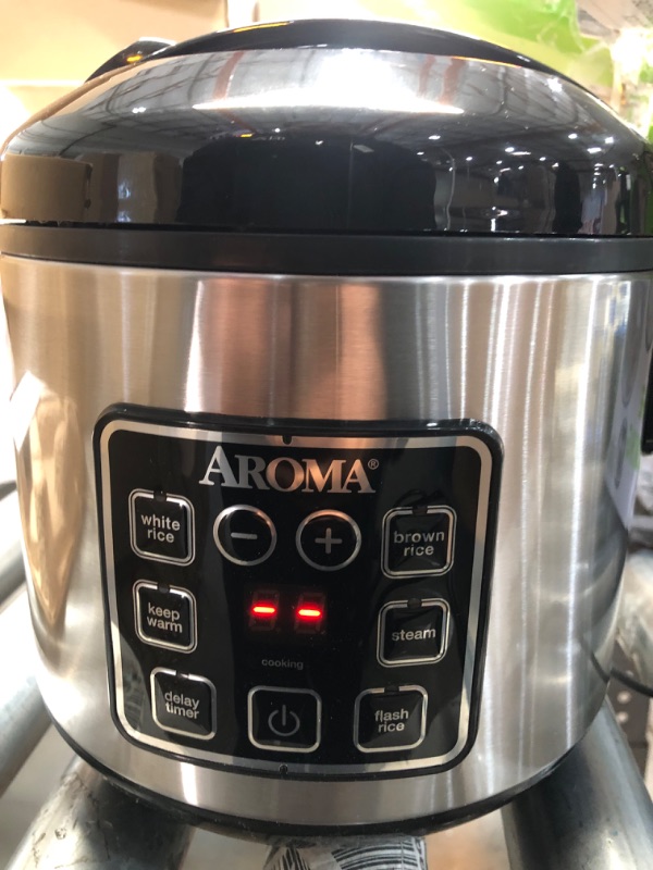 Photo 2 of Aroma Housewares ARC-914SBD Digital Cool-Touch Rice Grain Cooker and Food Steamer, Stainless, Silver, 4-Cup (Uncooked) / 8-Cup (Cooked) Basic