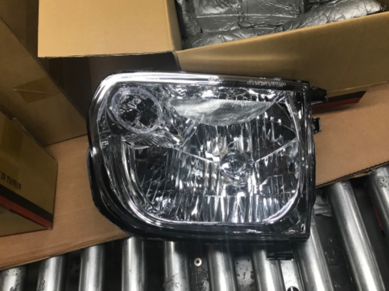 Photo 5 of AS Headlight Assembly Compatible with 2005-2006 Toyota Tundra Double Cab/ 2005-2007 Sequoia Headlamp Chrome Housing Driver and Passenger Side
