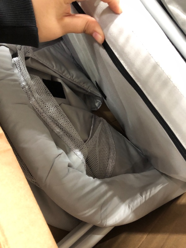 Photo 5 of Dream On Me Traveler Portable Bassinet in Cloud Grey, Lightweight and Breathable Mesh Design, Easy to Clean and Fold Baby Bassinet - Carry Bag Included