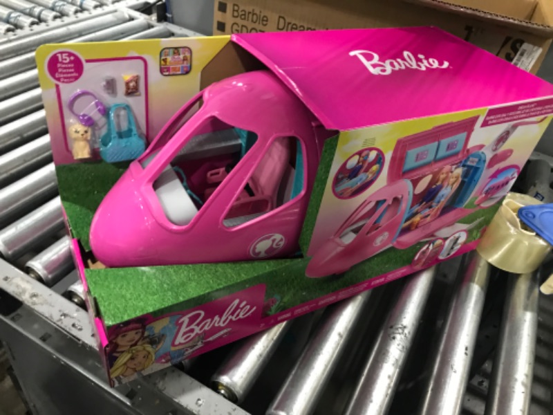 Photo 2 of Barbie Dreamplane Airplane Toys Playset with 15+ Accessories Including Puppy, Snack Cart, Reclining Seats and More Standard