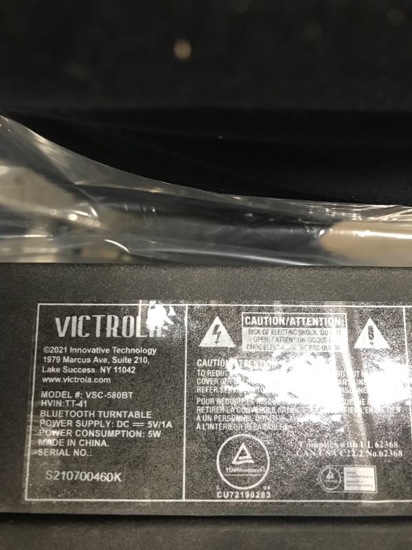 Photo 3 of ***FACTORY SEALED; TESTED WORKING*** Victrola Parker Bluetooth Suitcase Record Player with 3-speed Turntable, Black Black/Silver Record Player