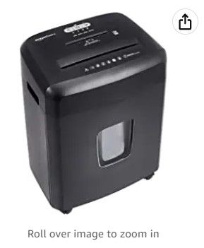 Photo 1 of Amazon Basics 18-Sheet Cross-Cut Paper, CD, and Credit Card Shredder, Black
NEEDS REPAIR