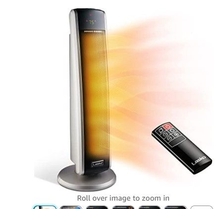 Photo 1 of Lasko Oscillating Digital Ceramic Tower Space Heater for Home with Overheat Protection, Timer and Remote Control, 29 Inches, Black, 1500W, 5586
MISSING SCREWS FOR STANDMISSING REMOTE
