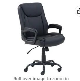 Photo 1 of **PARTS ONLY!! Amazon Basics Classic Puresoft Padded Mid-Back Office Computer Desk Chair with Armrest - Black
