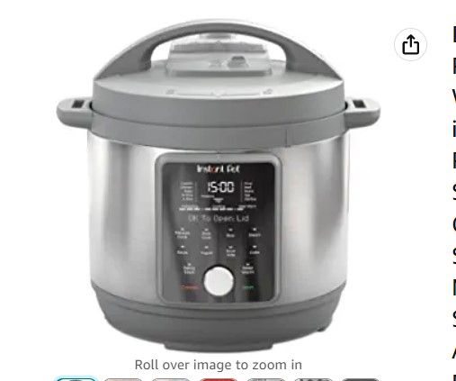 Photo 1 of Instant Pot Duo Plus, 6-Quart Whisper Quiet 9-in-1 Electric Pressure Cooker, Slow Cooker, Rice Cooker, Steamer, Sauté, Yogurt Maker, Warmer & Sterilizer, Free App with 1900+ Recipes, Stainless Steel
