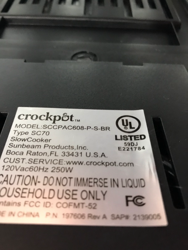 Photo 6 of *** POWERS ON *** Crock-Pot Slow Cooker Works with Alexa 6-Quart Programmable Stainless Steel 2139005, A Certified for Humans Device