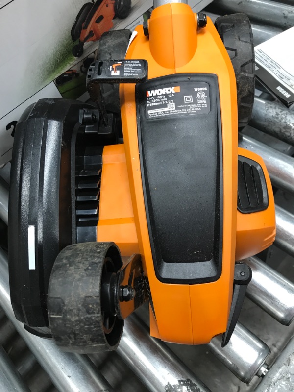 Photo 2 of *** USED *** WORX WG896 12 Amp 7.5" Electric Lawn Edger & Trencher, 7.5in, Orange and Black & AmazonBasics