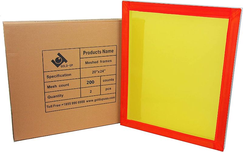 Photo 3 of 20 x 24 Inch Pre-Stretched Aluminum Silk Screen Printing Frames with 200 Yellow Mesh 4 QTY
