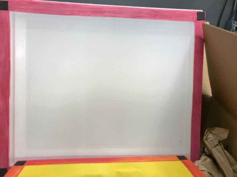 Photo 2 of 20 x 24 Inch Pre-Stretched Aluminum Silk Screen Printing Frames with 200 Yellow Mesh 4 QTY
