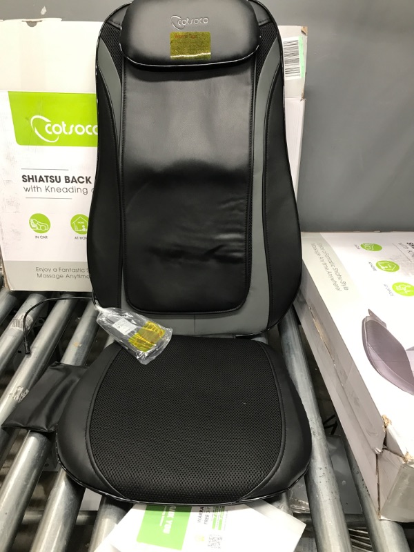 Photo 2 of Cotsoco Shiatsu Massage Cushion with Heat, Full Back Massager with Vibration,Deep Kneading Rolling Massage Chair Pad for Waist,Hips,Muscle Pain Relief,Use at Home/Office Black