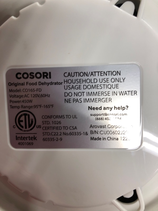 Photo 3 of ***TESTED**POWERED ON***COSORI Food Dehydrator Machine for Beef Jerky, Fruit,Meat,Dog Treats,Herbs, 5 BPA-Free Trays with Timer & Food Dehydrator Machine Fruit Roll Sheets, BPA-Free Dehydrator Sheets for Round Dehydrator Dehydrator Machine+Fruit Roll Shee