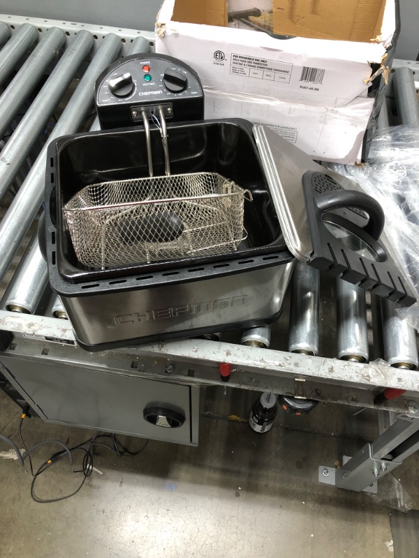 Photo 2 of ***SEE CLERK NOTTES***Chefman 4.5 Liter Deep Fryer w/Basket Strainer, XL Jumbo Size, Adjustable Temperature & Timer, Perfect for Fried Chicken, Shrimp, French Fries, Chips & More, Removable Oil-Container, Stainless Steel