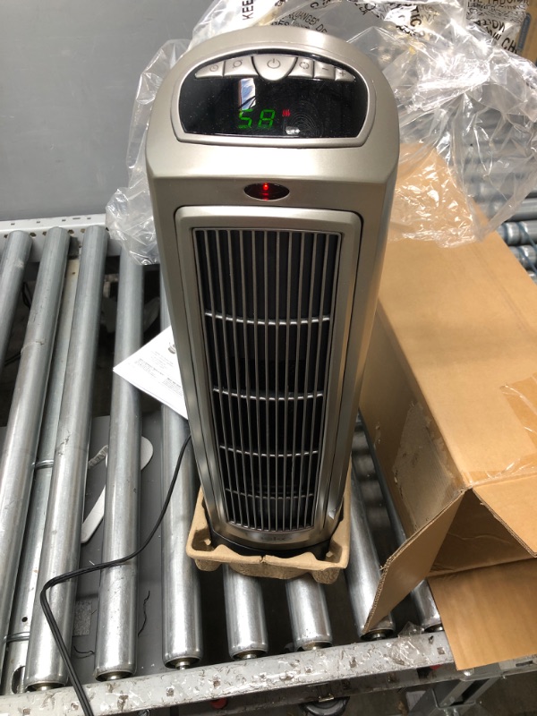 Photo 2 of ***TESTED**POWERED ON***Lasko Oscillating Digital Ceramic Tower Heater for Home with Adjustable Thermostat, Timer and Remote Control, 23 Inches, 1500W, Silver, 755320