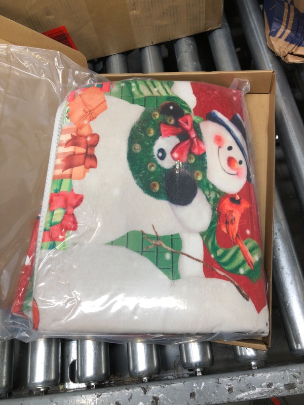 Photo 1 of 
Claswcalor 4 Pcs Christmas Shower Curtain Sets with Non-Slip Rugs, Toilet Lid Cover and Bath Mat, Winter Snowman Shower Curtains with 12 Hooks, Red Gift...