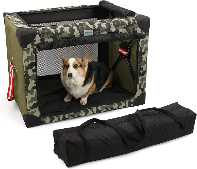 Photo 1 of 4 Door Portable Folding Dog Soft Crate, Quick Portable with Mesh Mat,Strong Steel Frame,Washable Fabric to Protect Pour pet's Health Indoor, Outdoor, Training & Travel Purposes Collapsible Dog Crate
