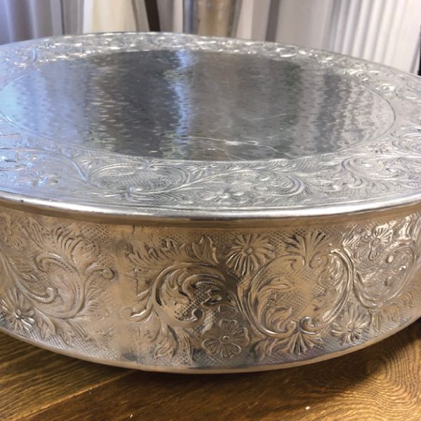 Photo 1 of 22" Antique Silver Cake Stand