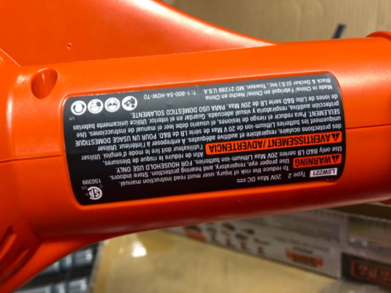 Photo 1 of *** TESTED - POWERS ON*** Black + Decker Hard Surface Sweeper, Cordless LSW221