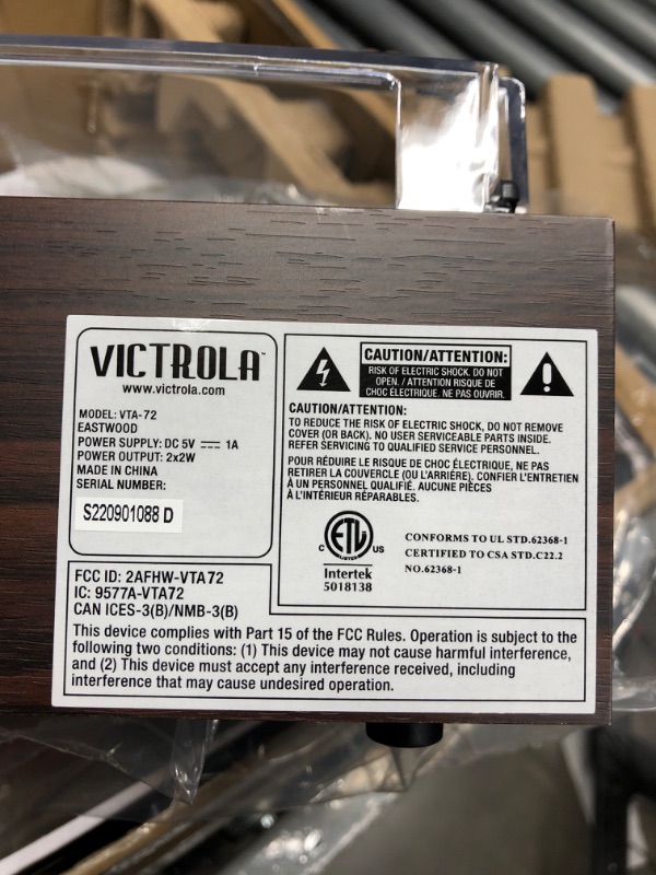 Photo 2 of ** TESTED- POWERS  ON**   Victrola Eastwood Bluetooth Record Player Espresso