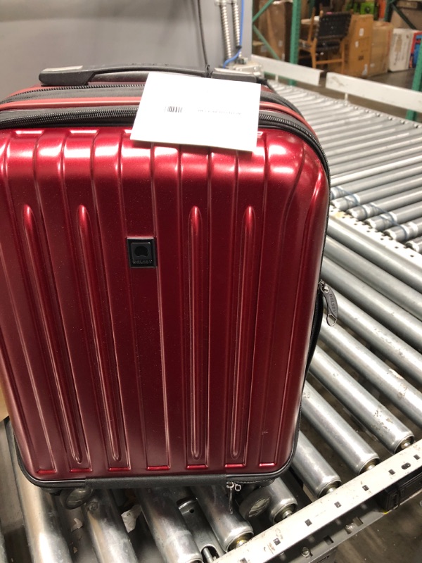 Photo 2 of DELSEY Paris Titanium Hardside Expandable Luggage with Spinner Wheels, Black Cherry Red, Carry-On 19 Inch,207180104 Carry-On 19 Inch Black Cherry Red
