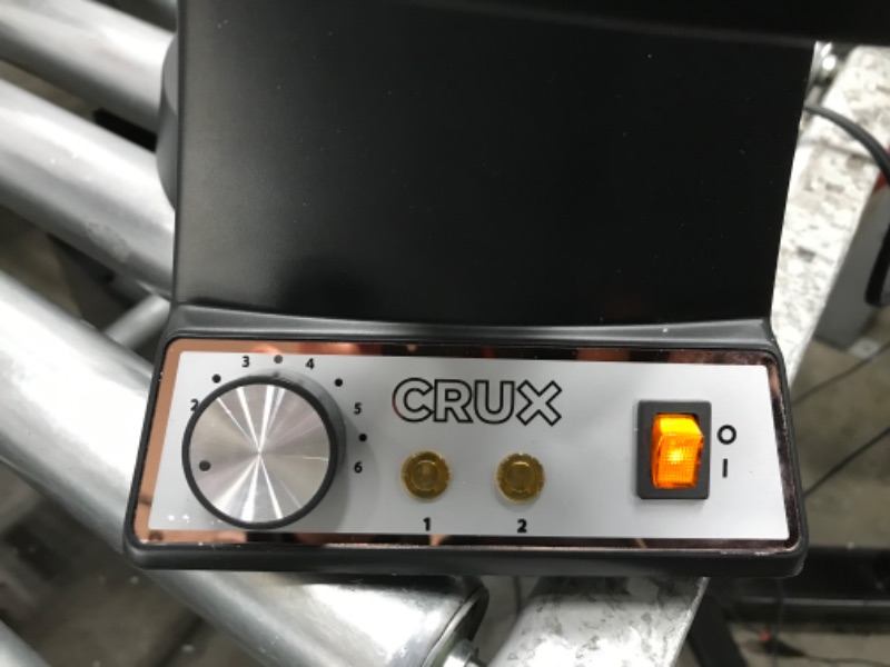 Photo 5 of ***PARTS ONLY*** Crux Double Rotating Belgian Waffle Maker with Nonstick Plates, Stainless Steel Housing & Browning Control, black (14614)