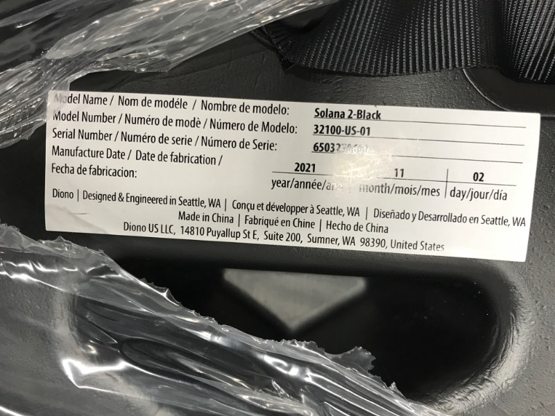 Photo 3 of Diono Solana 2 XL 2022, Dual Latch Connectors, Lightweight Backless Belt-Positioning Booster Car Seat, 8 Years 1 Booster Seat, Black NEW! LATCH Connect Single Black