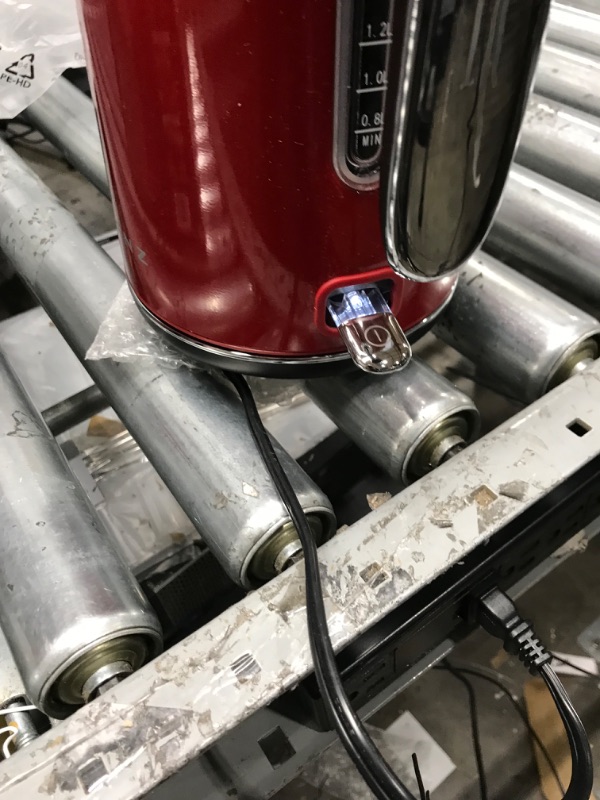 Photo 2 of 8-Cup Retro Red Corded Electric Kettle with Auto Shut Off