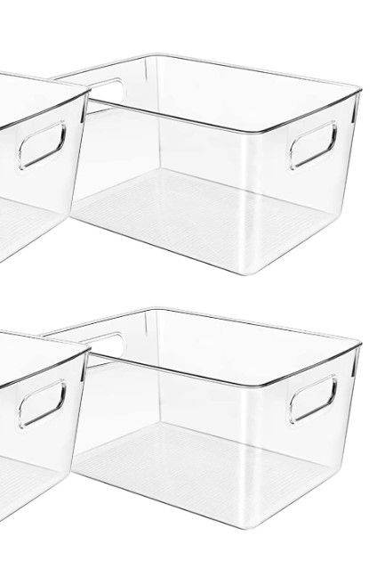 Photo 1 of 10X17 CLEAR STORAGE BINS WITH LIDS 2 BINS