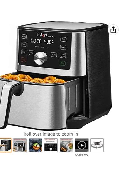 Photo 1 of Instant Vortex Plus 10-Quart Air Fryer, From the Makers of Instant Pot, 7-in-10 Functions, with EvenCrisp Technology, App with over 100 Recipes, Stainless Steel
