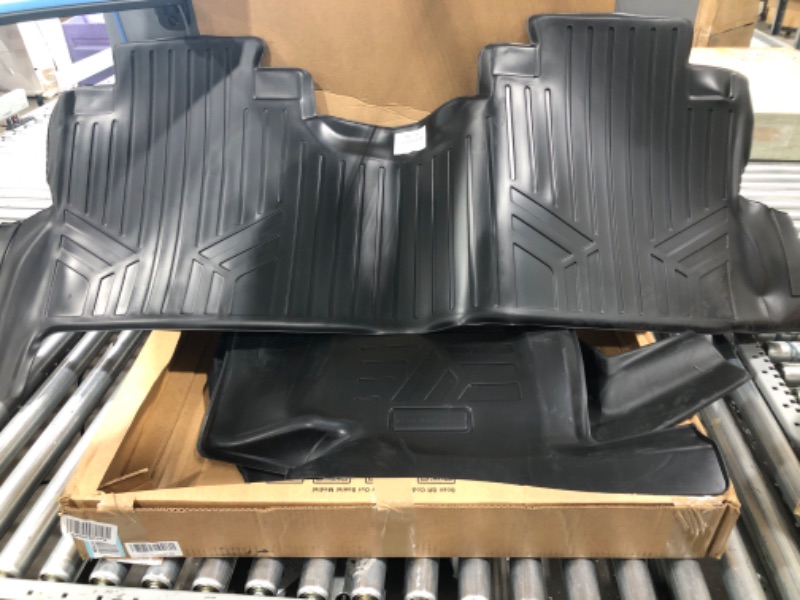 Photo 2 of (SEE NOTES) MAXLINER Custom Floor Mats 2 Row Liner Set Black Compatible with 2017-2022 Ford F-250/F-350 Super Duty Crew Cab with 1st Row Bench Seat