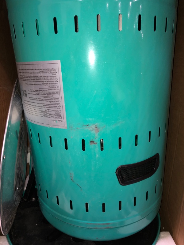 Photo 2 of Amazon Basics 46,000 BTU Outdoor Propane Patio Heater with Wheels, Commercial & Residential - Bahama Blue Bahama Blue Powder Coated Heater