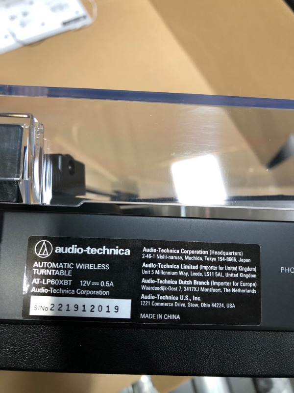 Photo 3 of Audio-Technica AT-LP60XBT-BK Fully Automatic Bluetooth Belt-Drive Stereo Turntable, Black, Hi-Fi, 2 Speed, Dust Cover, Anti-Resonance, Die-cast Aluminum Platter Black Wireless Turntable