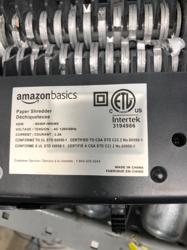 Photo 4 of ***TESTED WORKING*** Amazon Basics 6-Sheet Cross-Cut Paper and Credit Card Home Office Shredder 6 Sheet Shredder