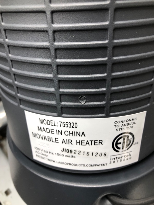 Photo 1 of Lasko 1500W Digital Ceramic Space Heater with Remote, 755320, Silver